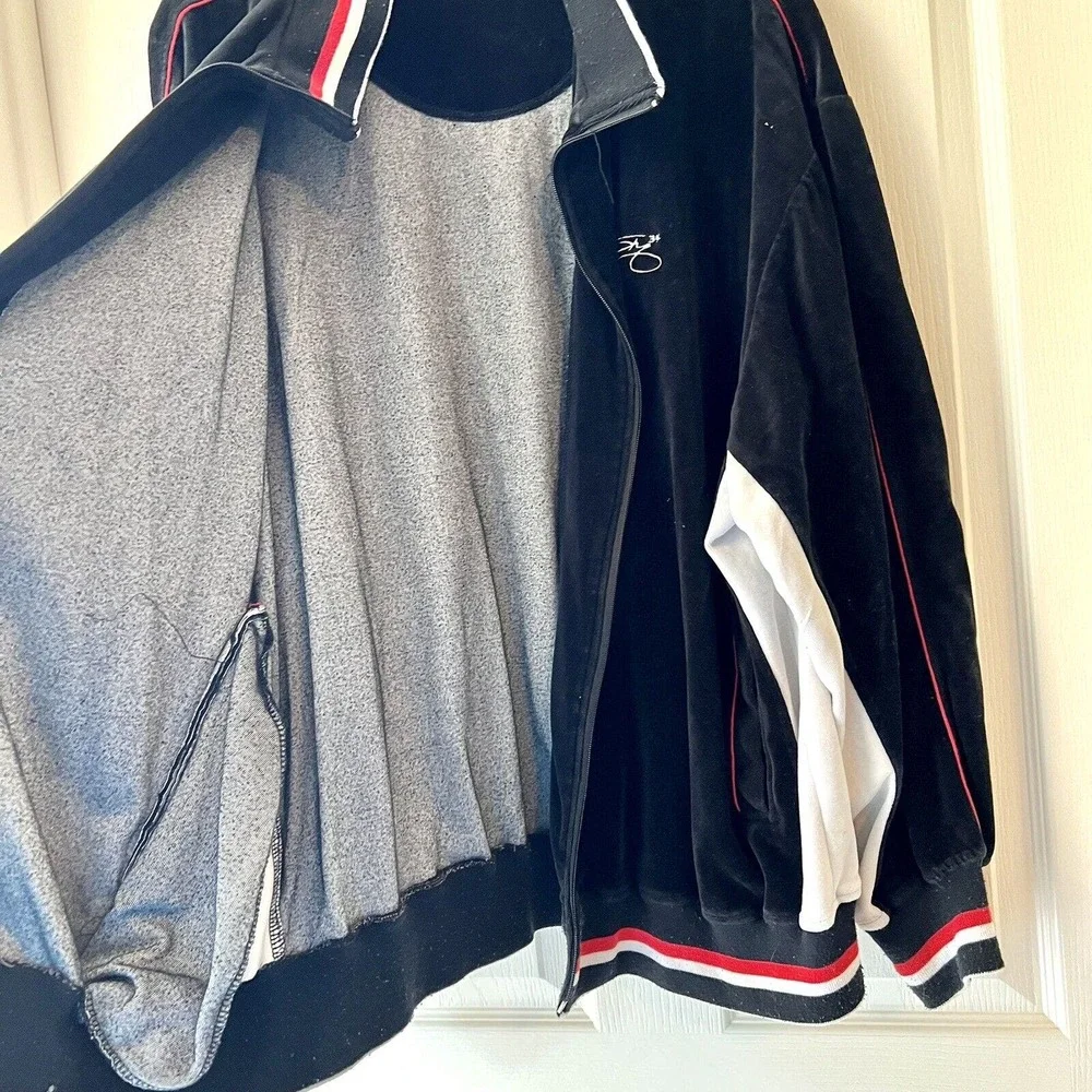 Nike Shaq Men's XL Black White Stripe Full Zip Jacket Track Coat Jumpman Warmup